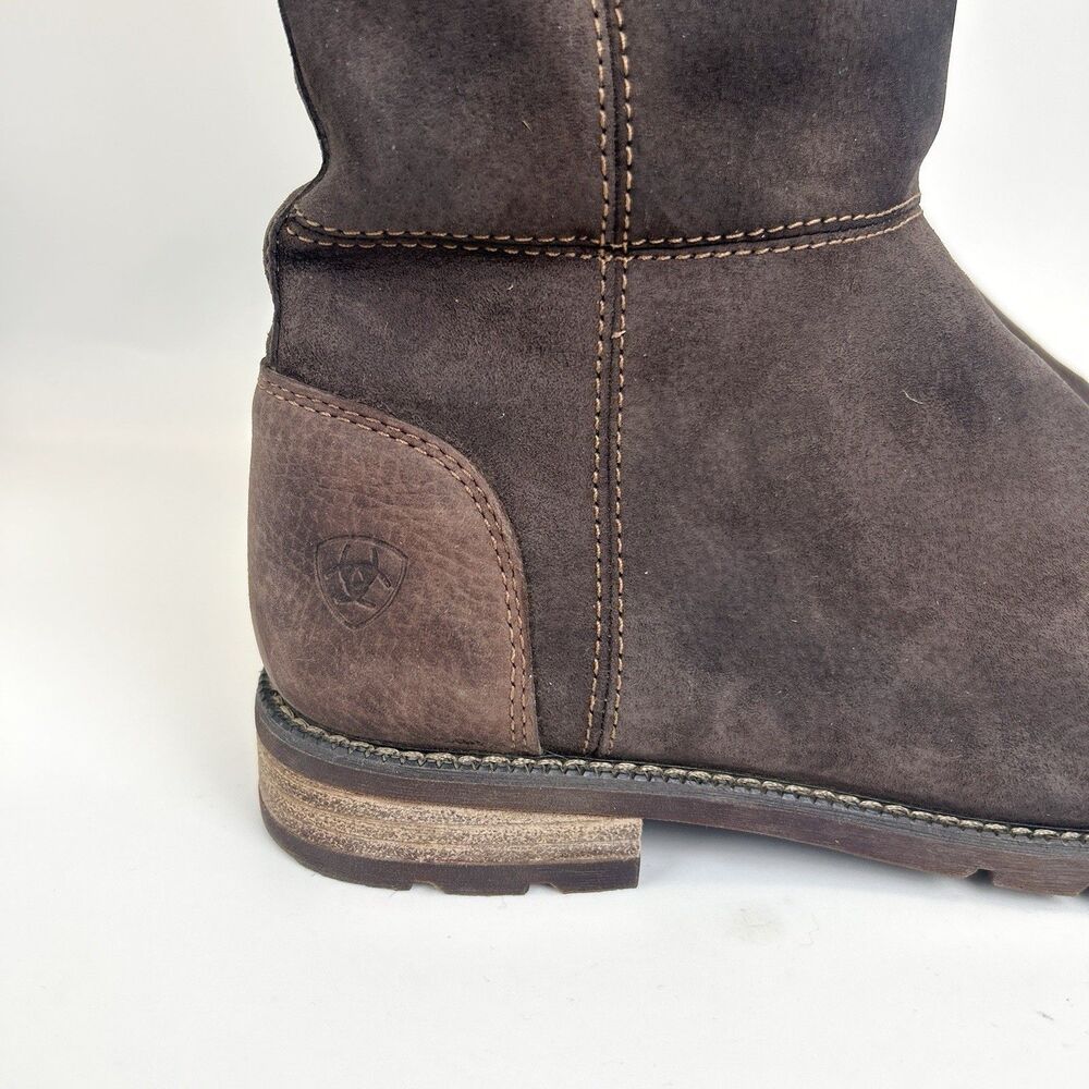 Ariat Creswell Tall Riding Boots Womens Sz 7.5 B Brown Suede H20 Waterproof - Picture 4 of 9